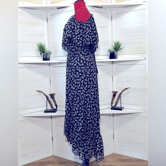 Misa Los Angeles Talya Black Floral Ruffled Dress XS - Picture 4 of 7